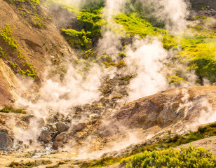 The small geyser on Vilyuchinsky volcano (small valley of geysers) on the Kamchatka Peninsula