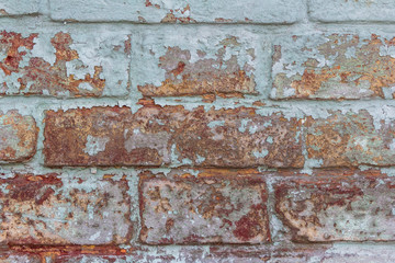 Old brick wall grunge texture background. Copy space.