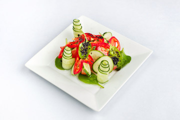 Fresh Tomato and Cucumber Salad with sweet bell pepper-2.