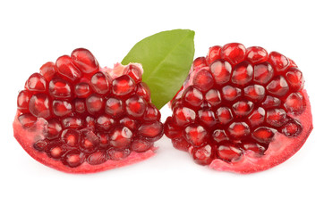 Pomegranate on white background