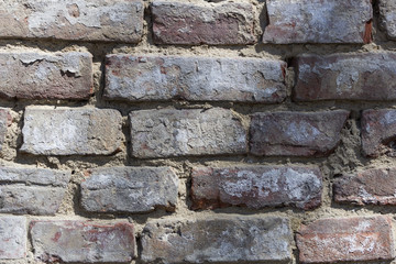 Old brick wall grunge texture background. Copy space.
