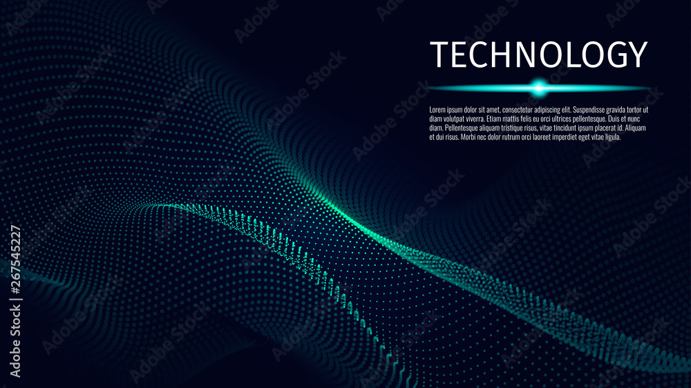 Poster 3d abstract digital technology background. futuristic sci-fi user interface concept with gradient do