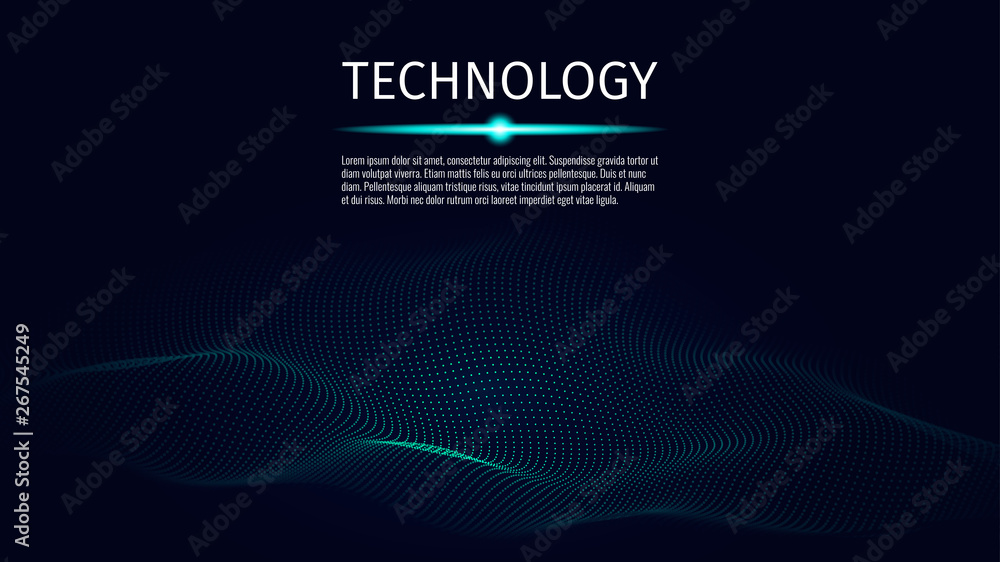 Poster 3d abstract digital technology background. futuristic sci-fi user interface concept with gradient do
