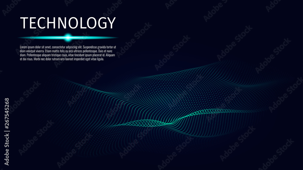 Poster 3d abstract digital technology background. futuristic sci-fi user interface concept with gradient do
