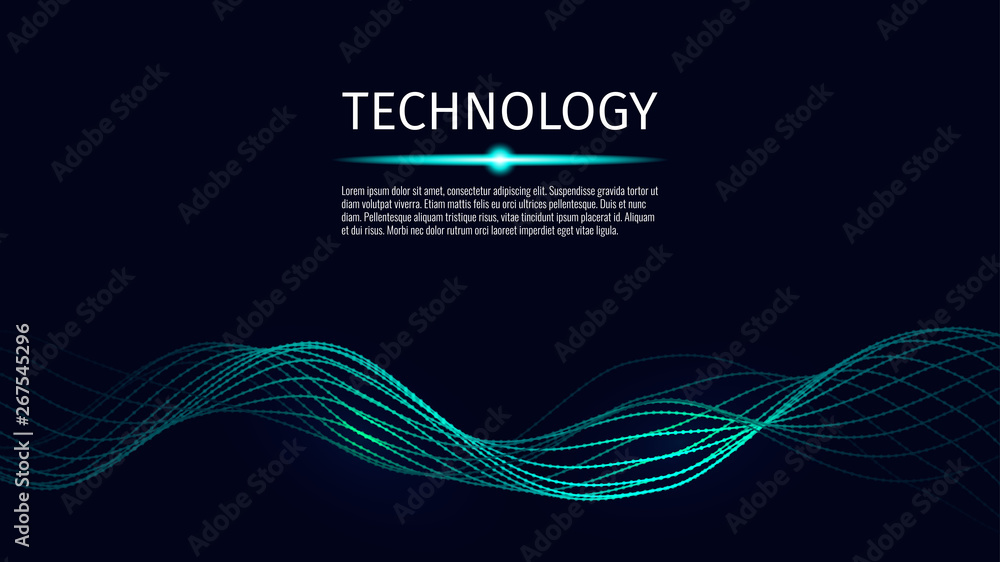 Poster 3d abstract digital technology background. futuristic sci-fi user interface concept with gradient do