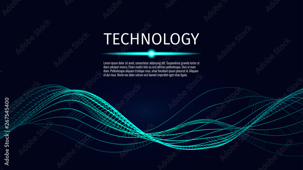 Poster 3d abstract digital technology background. futuristic sci-fi user interface concept with gradient do
