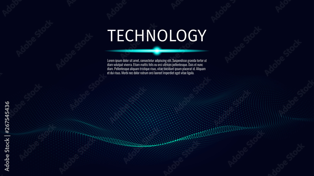 Poster 3d abstract digital technology background. futuristic sci-fi user interface concept with gradient do