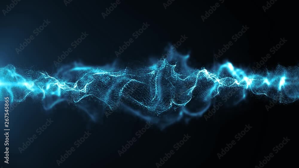 Poster abstract wave energy background loop/ 4k animation of an abstract fractal light silk elegant field w