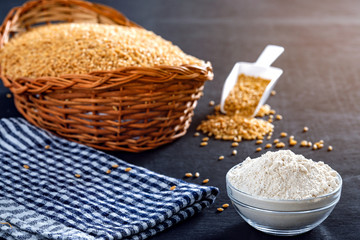 Indian wheat grains and wheat flour