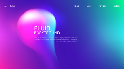 Trendy fluid gradient background for landing page background, colorful abstract liquid 3d shaped. Futuristic design backdrop for banner, poster, cover, flyer, presentation, advertising