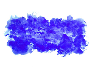 Abstract watercolor on white background. Blue watercolor scribble texture. Blue abstract watercolor background. It is a hand drawn.