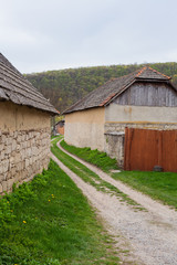 Fototapeta na wymiar Old stone house village road street Ukraine nature retro buildings countryside