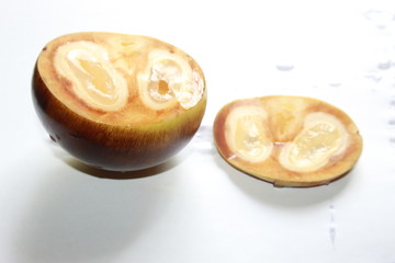 Sweet jelly seed sockets of Borassus flabellifer, commonly known as doub palm, palmyra palm, tala palm, toddy palm, wine palm, or ice apple.Healthy food