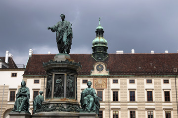 Fototapeta na wymiar monument to Emperor Franz I Hofburg Burgplatz Vienna Austria