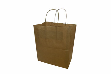 Recycled eco-friendly brown paper bag with twisted paper handles