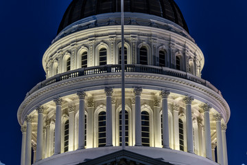Fototapeta na wymiar California State Capitol Building, night