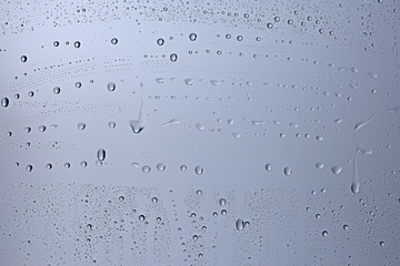 gray wet background / raindrops to overlay on the window, weather, background drops of water rain on the glass transparent