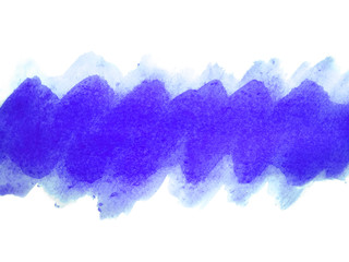 Abstract watercolor on white background. Blue watercolor scribble texture. Blue abstract watercolor background. It is a hand drawn.