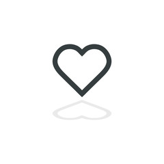 Heart Icon Vector. Perfect Love symbol. Valentine s Day sign, emblem isolated on white background with shadow. Flat style for graphic and web design, logo.