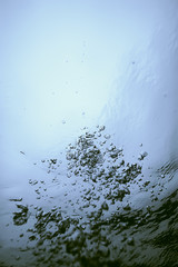underwater texture air bubbles diving / view from under the water up, underwater background
