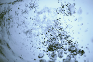 underwater texture air bubbles diving / view from under the water up, underwater background