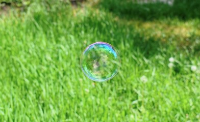 A soap bubbles on nature