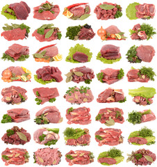 Collection of beef and pork