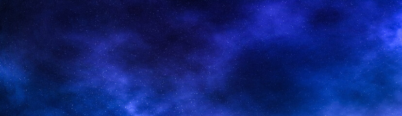 Night sky stars background, nebula clouds in cosmos