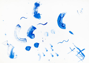 abstract brush strokes by blue paint