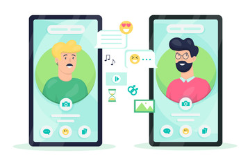 Mobile phone with person avatar on the screen