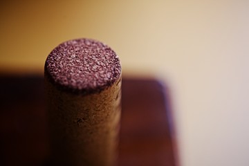 Cork with red wine