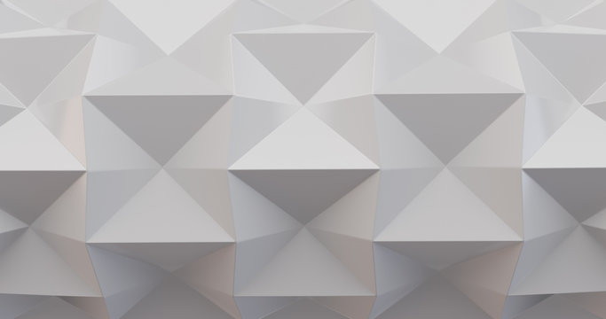 White folding paper. Origami background. 3D illustration