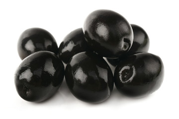 Olives on a white background