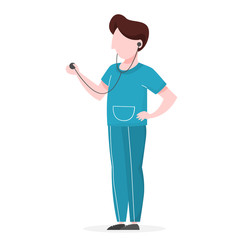 Doctor in a uniform standing. Idea of heath