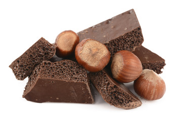 porous chocolate with hazelnuts