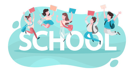 School concept. Children study and get education