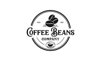 Coffee beans classic logo design