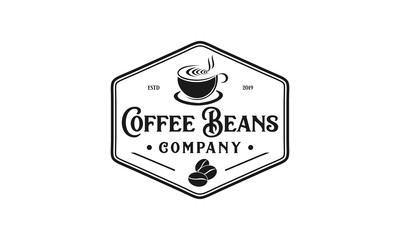 Coffee beans classic logo design
