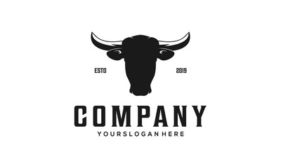Cow head vintage logo