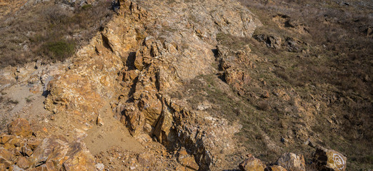 Surface of the rock.