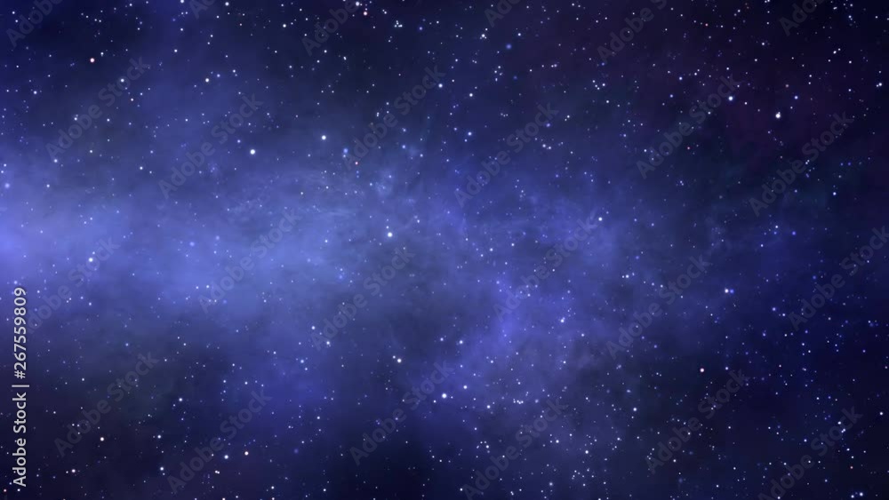 Wall mural space flight into the deep space inside nebulae and star clusters is represented on this footage. co