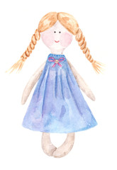 Rag doll isolated on white background