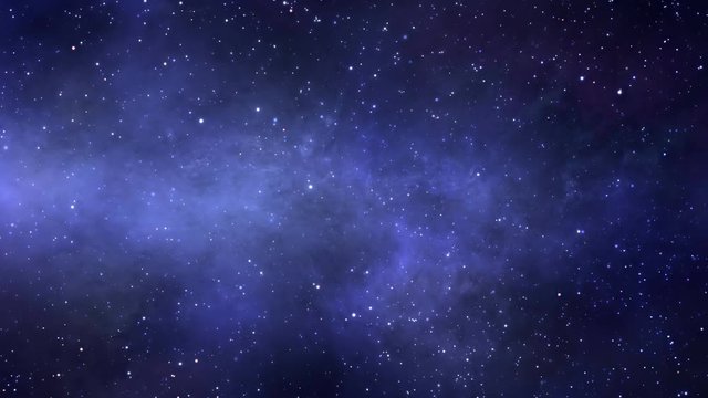 Space flight into the deep space inside nebulae and star clusters is represented on this footage. Computer animated, seamlessly looped video.