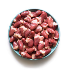 Chicken hearts isolated on white background.