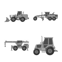 Isolated object of build and construction logo. Set of build and machinery stock vector illustration.