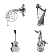 Vector design of music and tune icon. Collection of music and tool stock symbol for web.