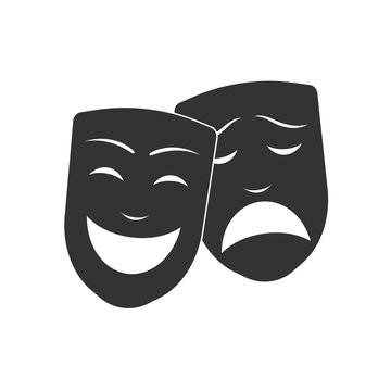 Comedy and tragedy theater masks. Happy and sad mask.