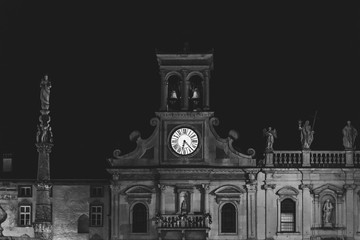 Christmas lights. Suggestions of Udine in Black and White