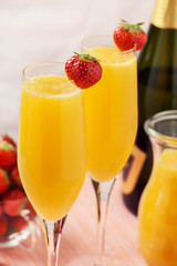 Mimosa cocktail and strawberries - 267563251