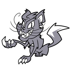 Creepy smiling cat